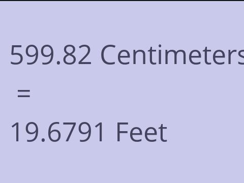 599.82 CM TO FEET