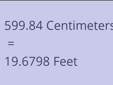 599.84 CM TO FEET