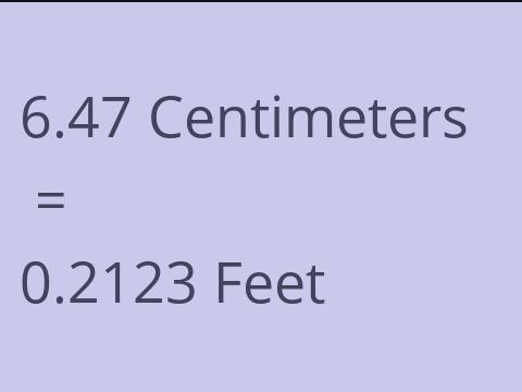 6.47 CM TO FEET