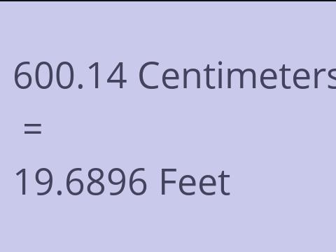 600.14 CM TO FEET