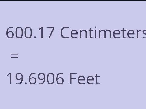 600.17 CM TO FEET