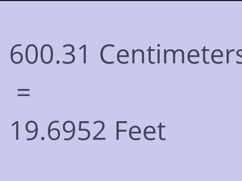 600.31 CM TO FEET