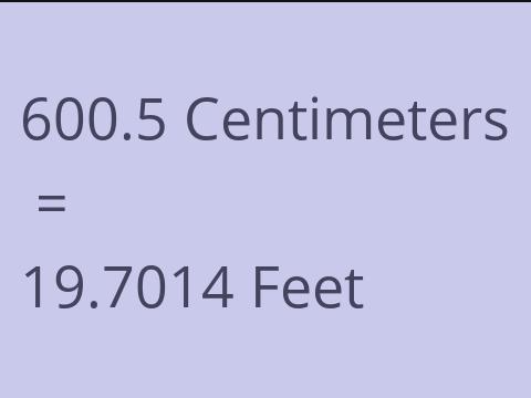 600.5 CM TO FEET