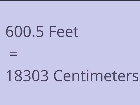 600.5 FEET TO CM