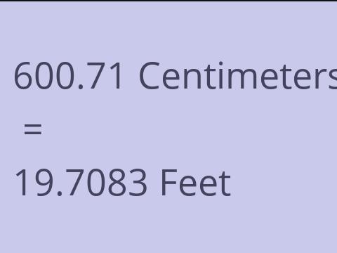 600.71 CM TO FEET