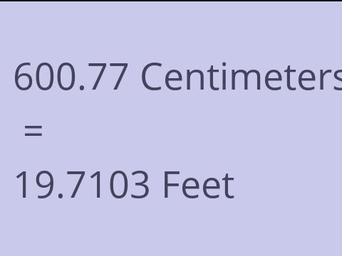 600.77 CM TO FEET