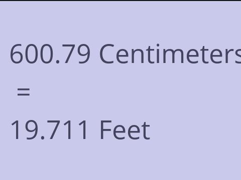 600.79 CM TO FEET