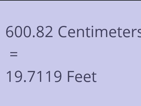 600.82 CM TO FEET