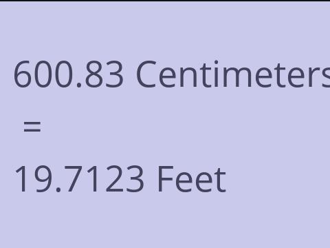 600.83 CM TO FEET