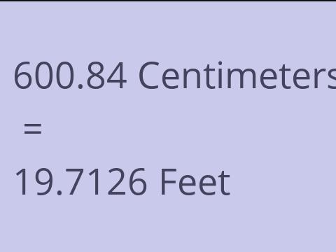 600.84 CM TO FEET