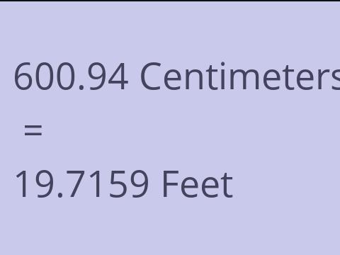 600.94 CM TO FEET