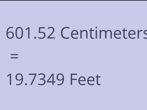 601.52 CM TO FEET