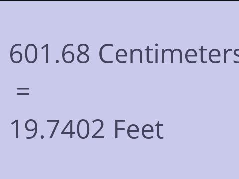 601.68 CM TO FEET