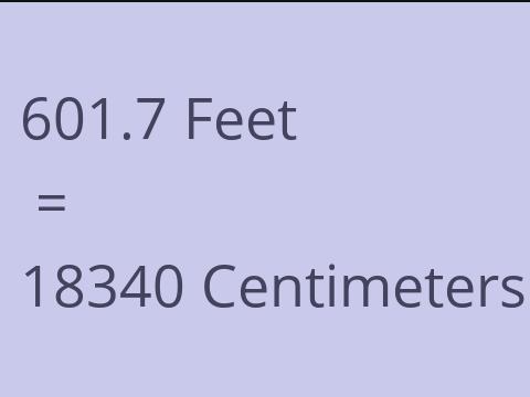 601.7 FEET TO CM