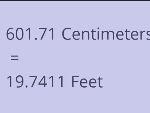 601.71 CM TO FEET