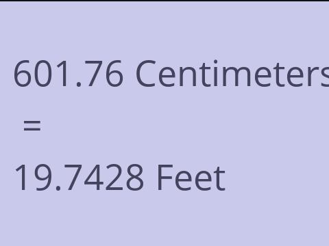 601.76 CM TO FEET