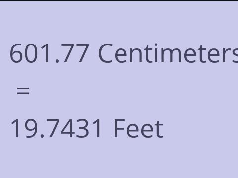 601.77 CM TO FEET