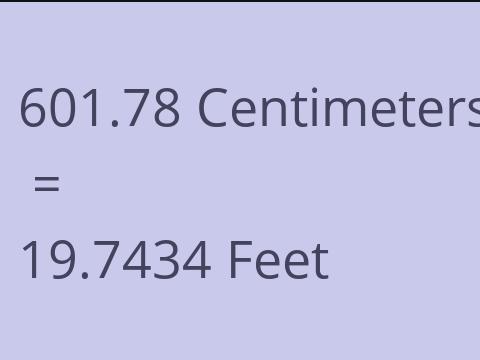 601.78 CM TO FEET