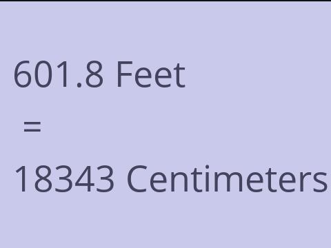 601.8 FEET TO CM