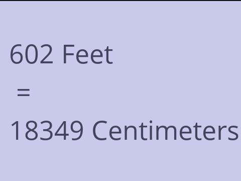 602 FEET TO CM