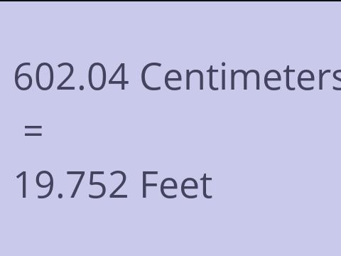 602.04 CM TO FEET