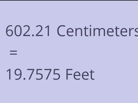 602.21 CM TO FEET