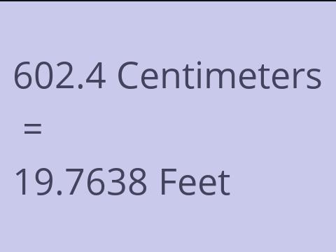 602.4 CM TO FEET