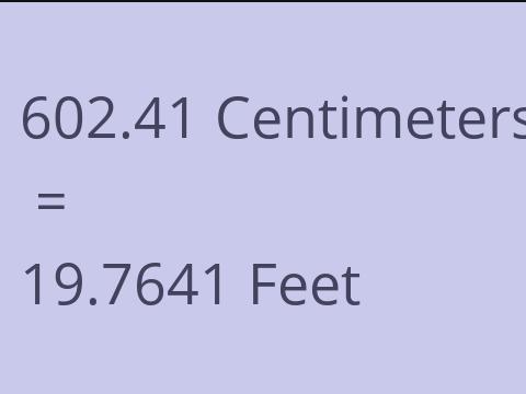 602.41 CM TO FEET