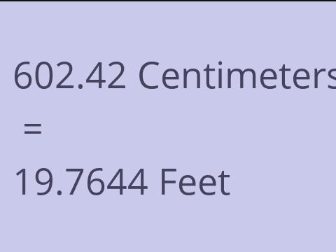 602.42 CM TO FEET