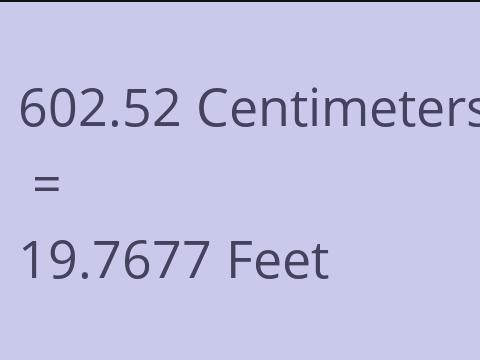 602.52 CM TO FEET