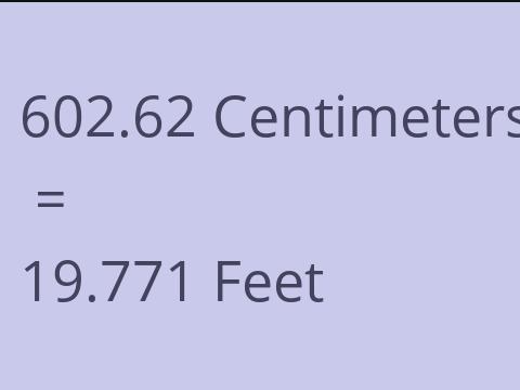 602.62 CM TO FEET