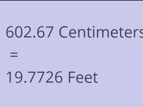 602.67 CM TO FEET