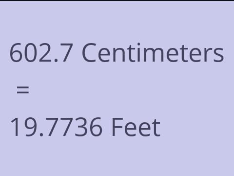 602.7 CM TO FEET