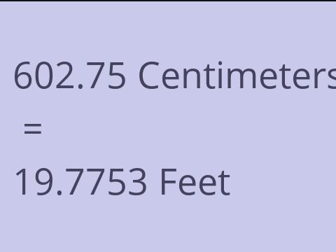 602.75 CM TO FEET