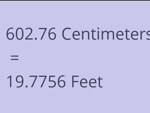 602.76 CM TO FEET