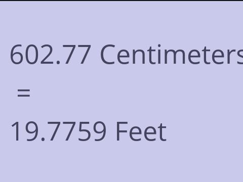 602.77 CM TO FEET