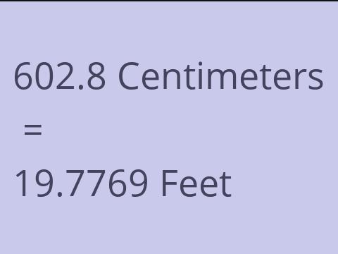 602.8 CM TO FEET