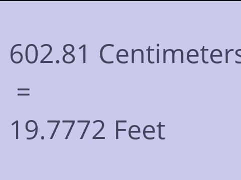 602.81 CM TO FEET