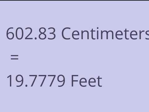 602.83 CM TO FEET