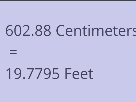 602.88 CM TO FEET