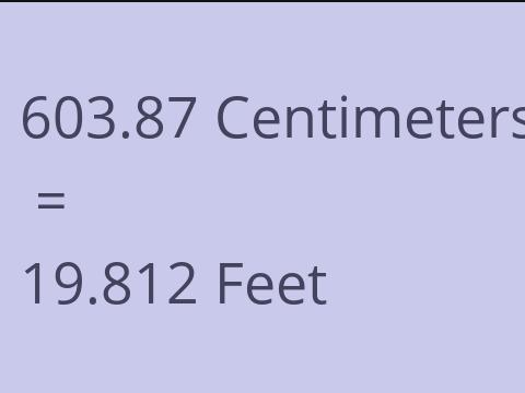 603.87 CM TO FEET