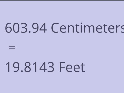 603.94 CM TO FEET