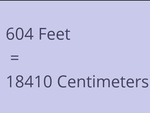 604 FEET TO CM