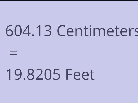 604.13 CM TO FEET