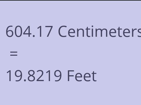 604.17 CM TO FEET