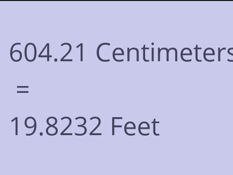 604.21 CM TO FEET