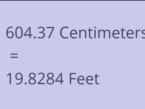 604.37 CM TO FEET