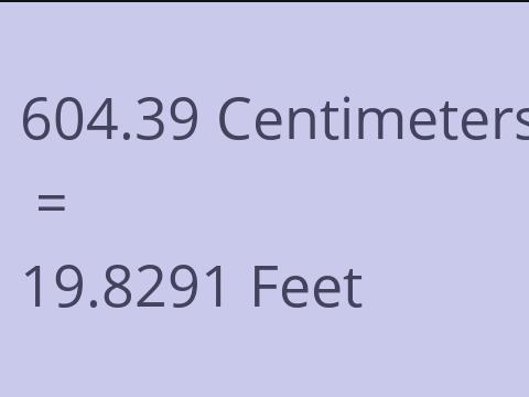 604.39 CM TO FEET