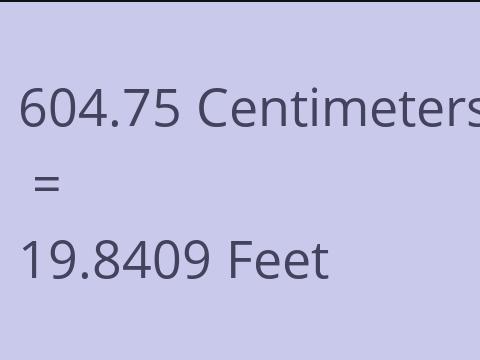 604.75 CM TO FEET