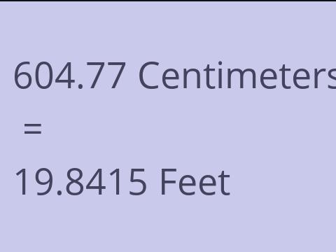 604.77 CM TO FEET